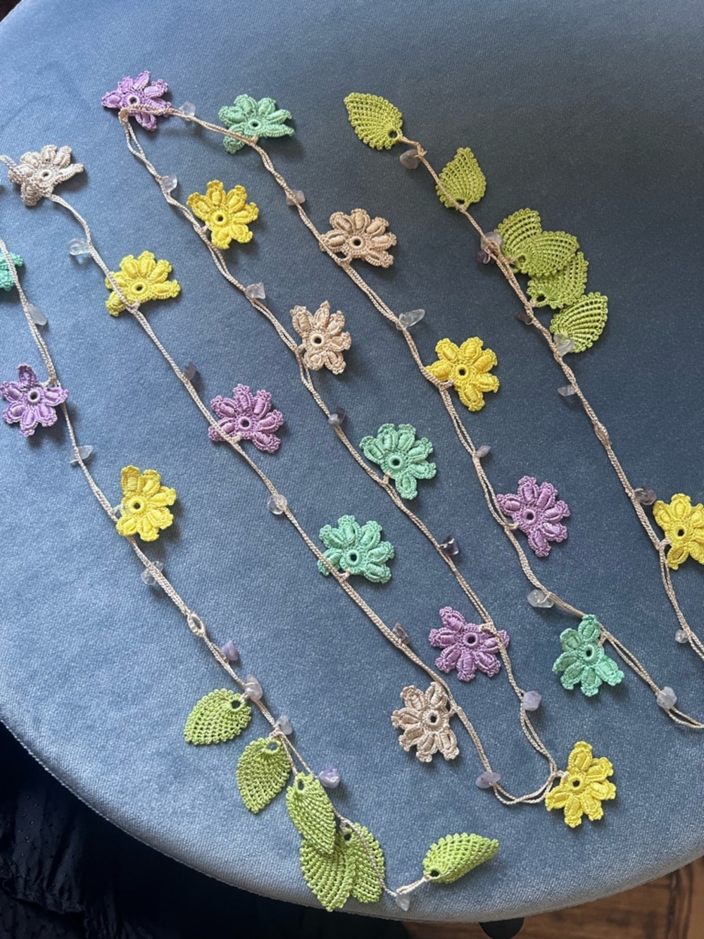 Handmade Crochet Floral Garland 🌸